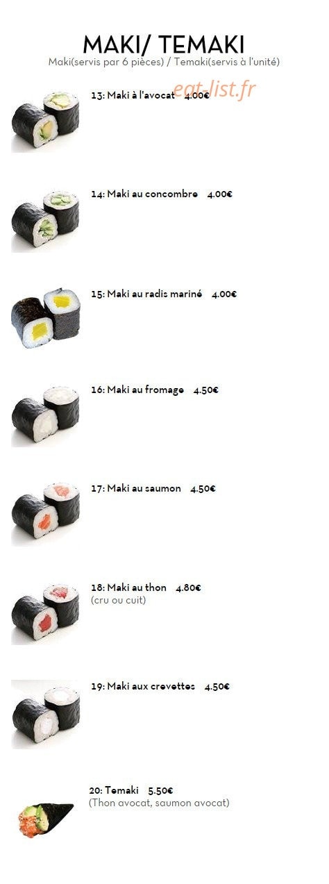 Sushi Story — carte page 3