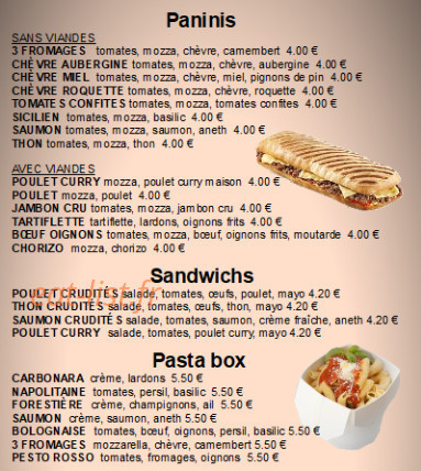 The sandwicherie — carte page 1