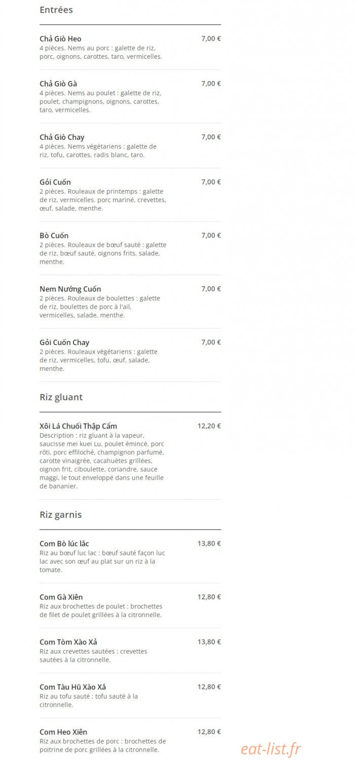 TJ Asian Fusion — carte page 3