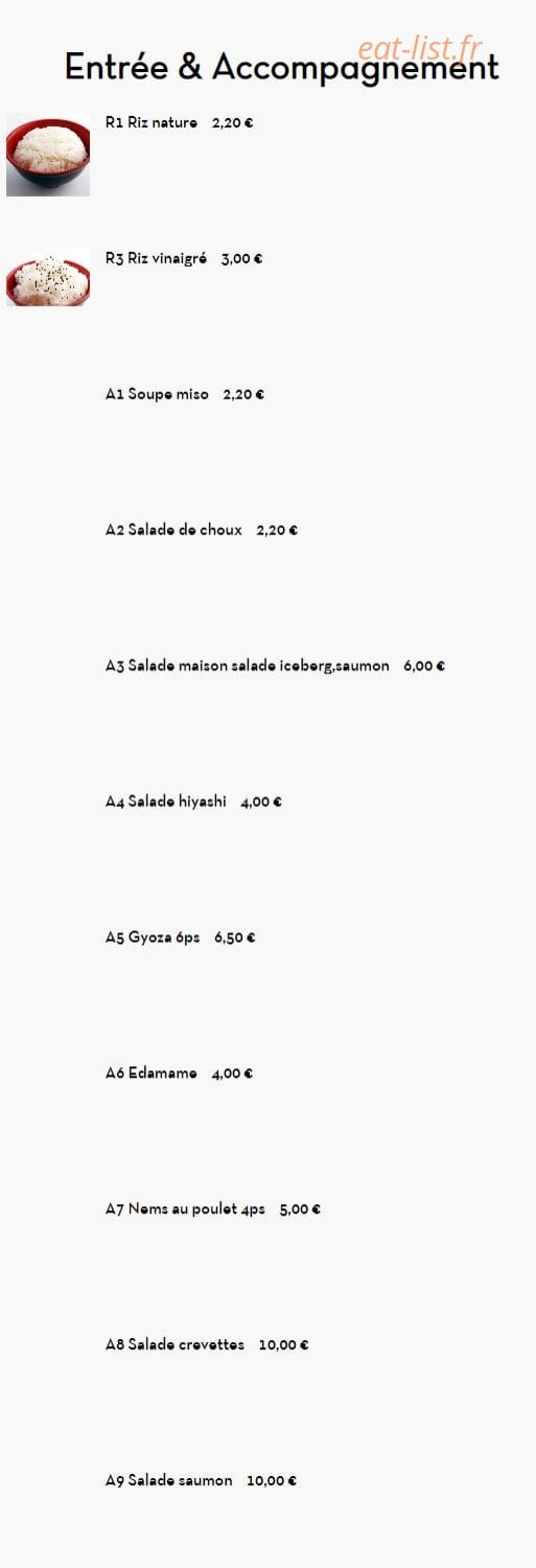 Traiteur d'asie — carte page 1