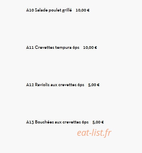 Traiteur d'asie — carte page 2