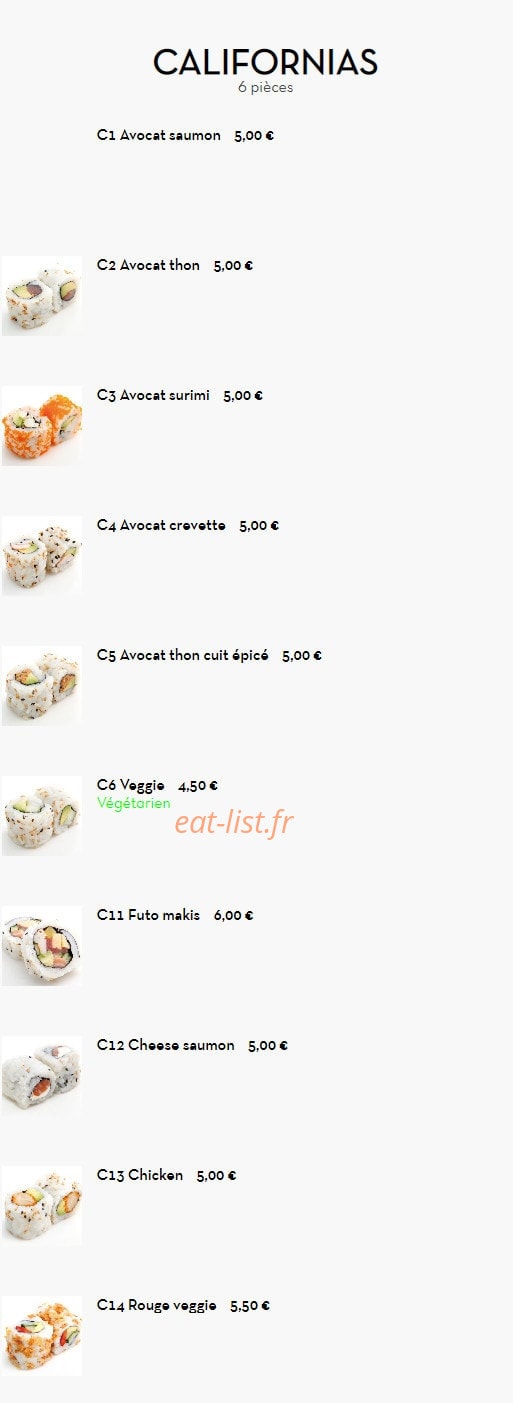 Traiteur d'asie — carte page 18