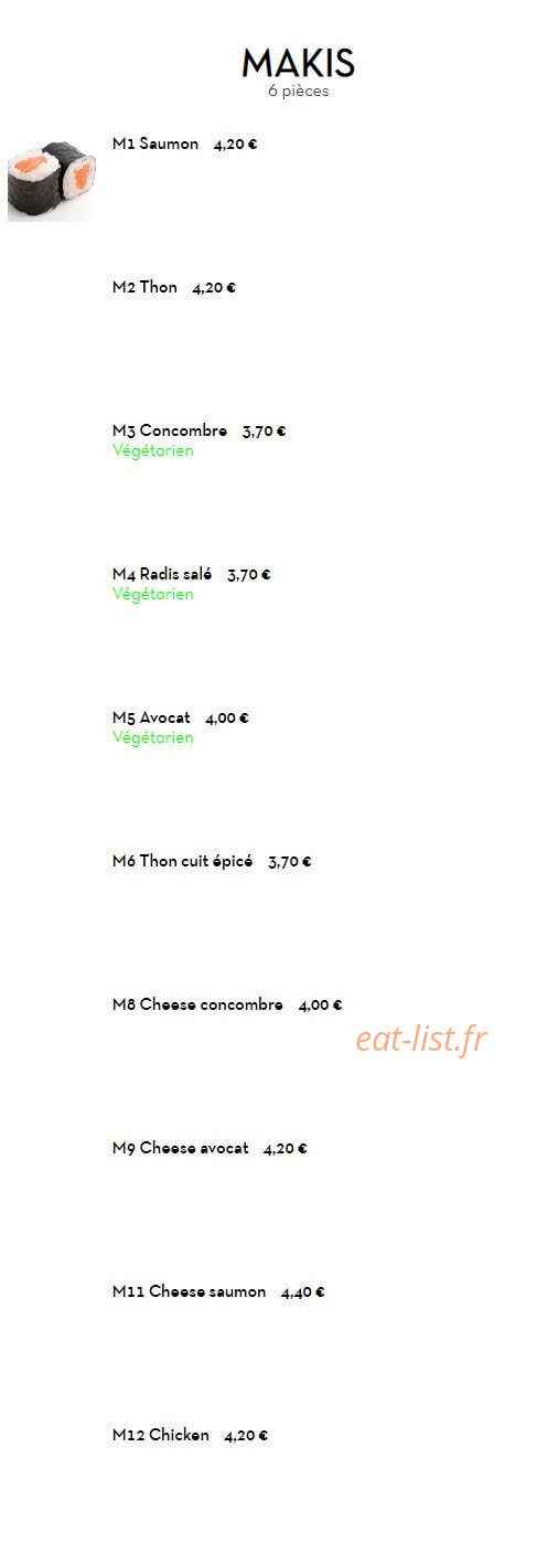 Traiteur d'asie — carte page 11