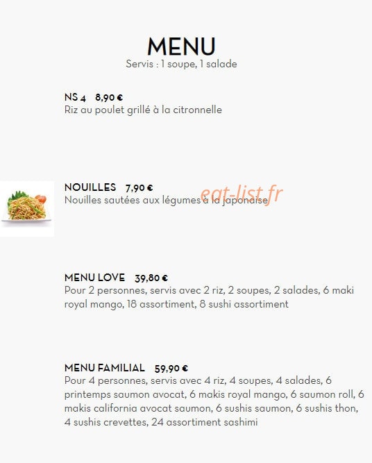 Traiteur d'asie — carte page 12