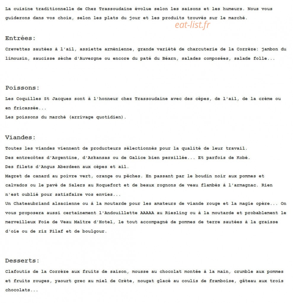 Trassoudaine — carte page 1