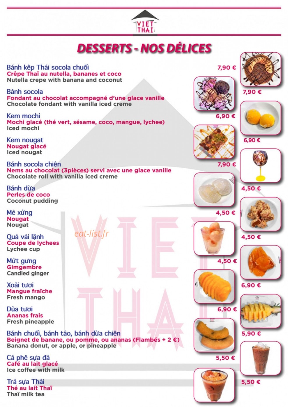 Viet Thaï — carte page 14