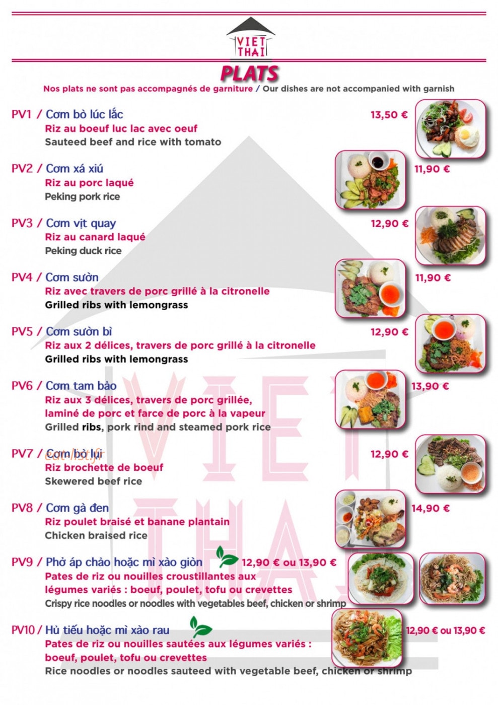 Viet Thaï — carte page 8