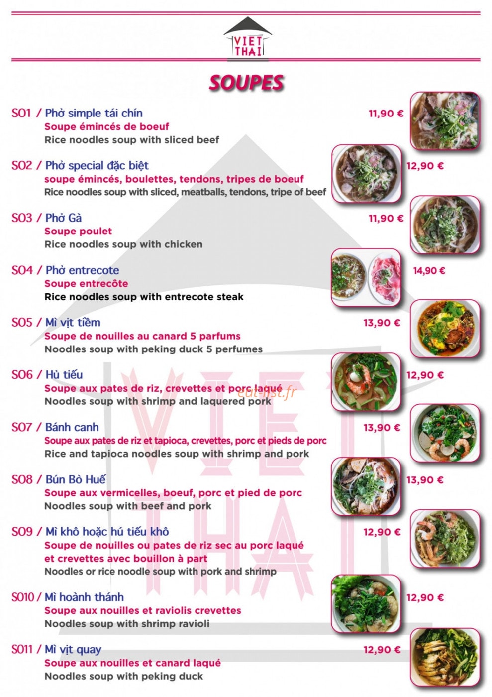 Viet Thaï — carte page 4