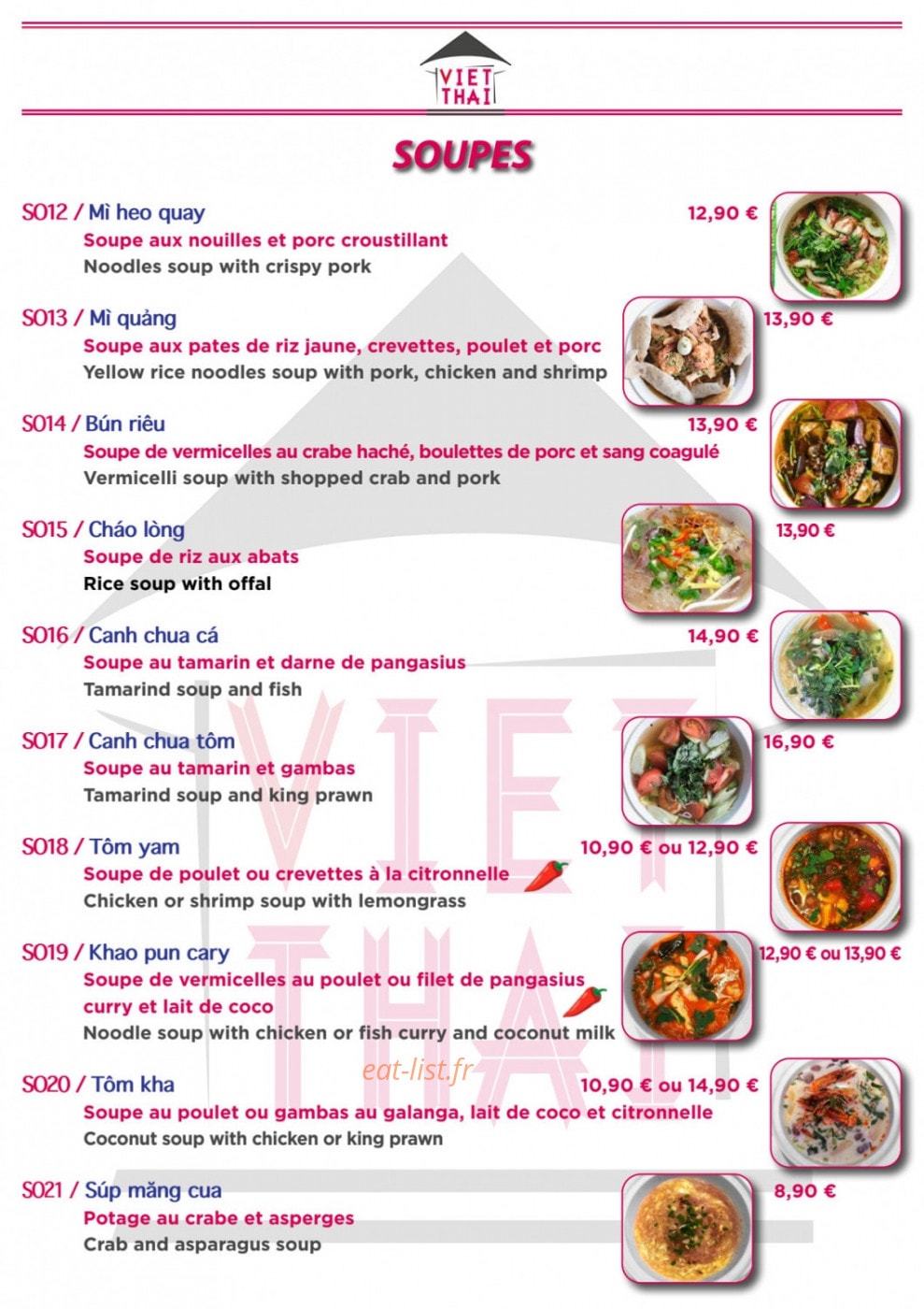 Viet Thaï — carte page 5