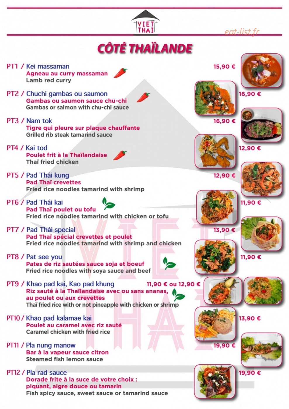 Viet Thaï — carte page 10