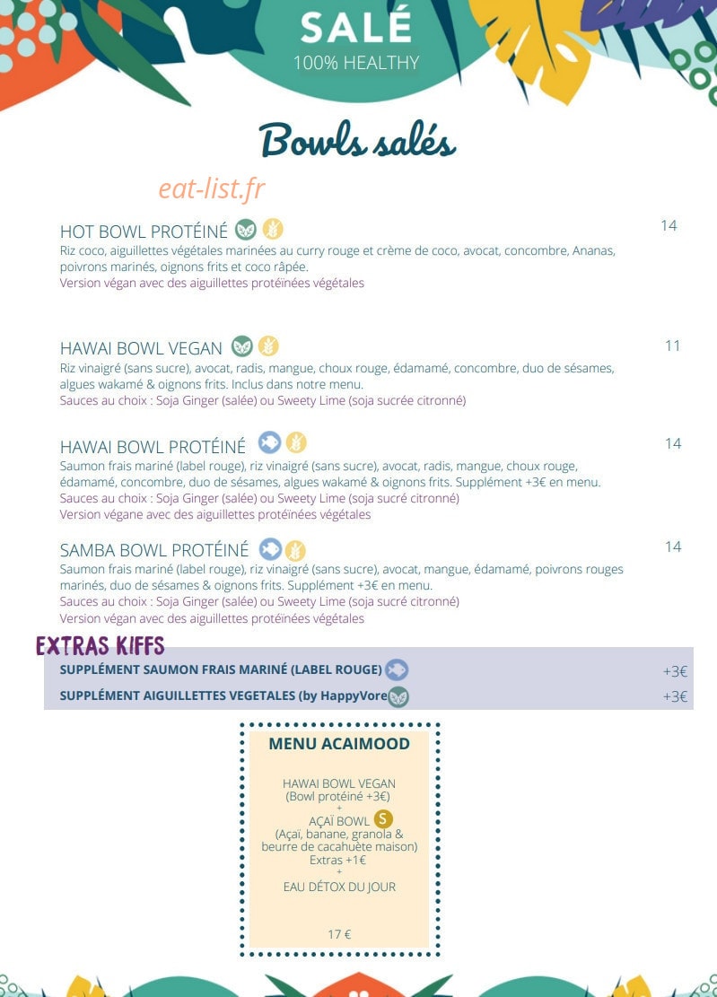 Açaï & You — carte page 2