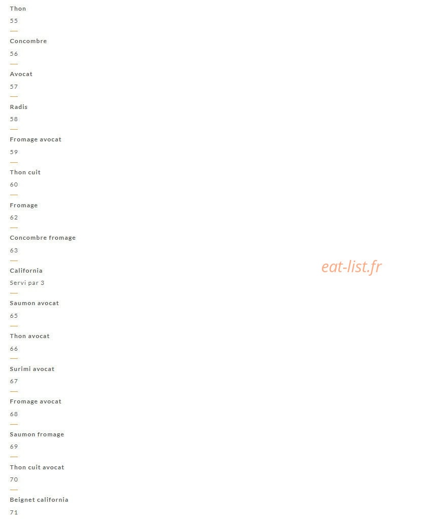 Asia Food — carte page 5