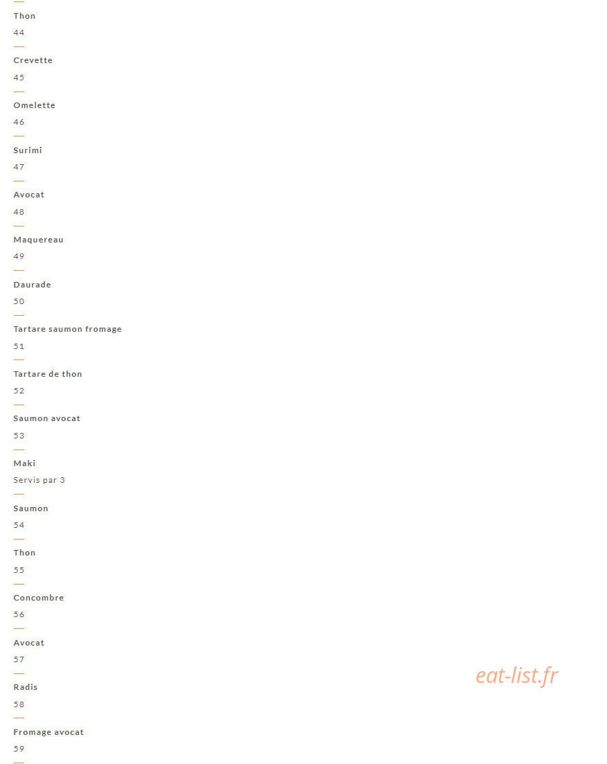 Asia Food — carte page 11