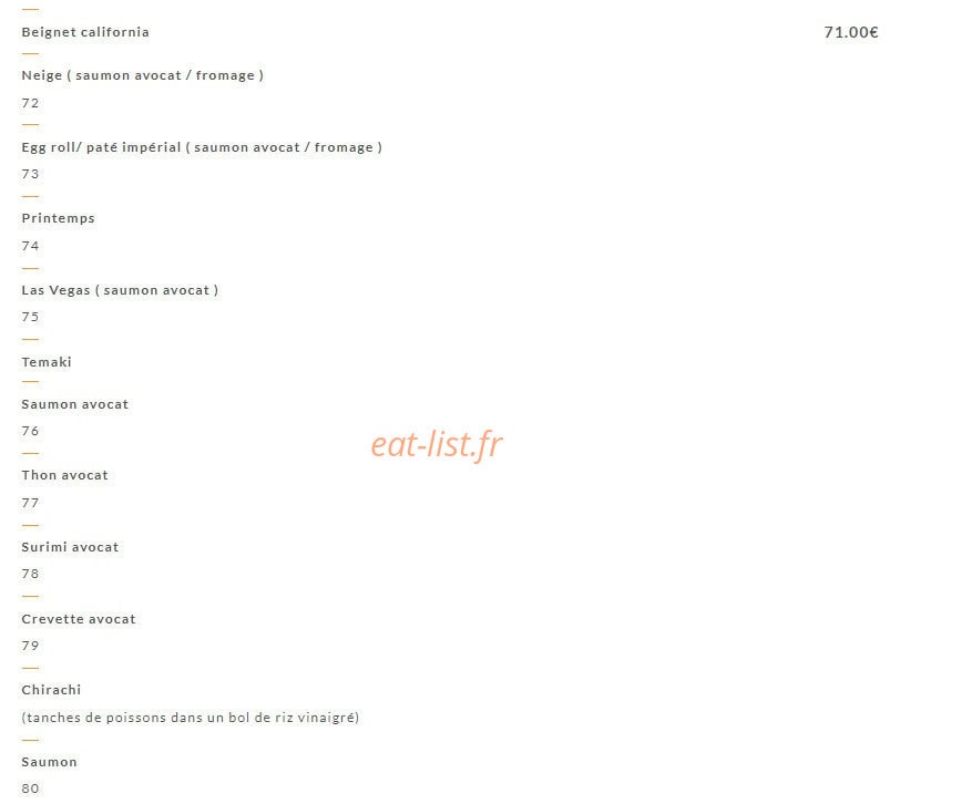 Asia Food — carte page 13