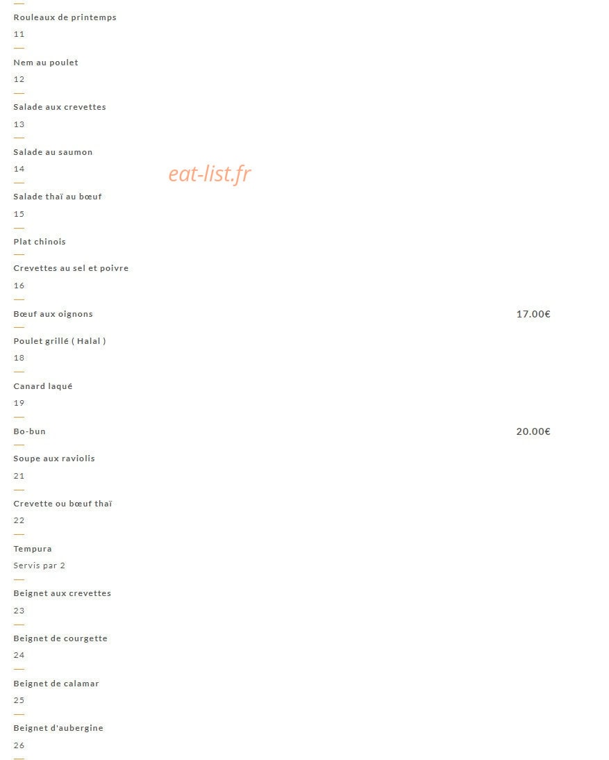 Asia Food — carte page 9