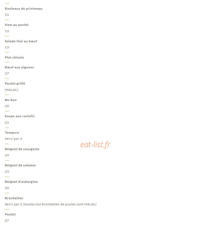 Asia Food — carte page 2