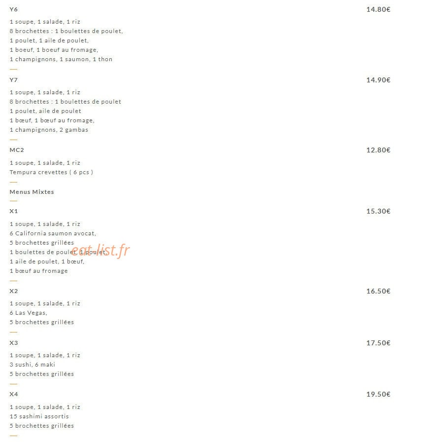 Asia Food — carte page 20