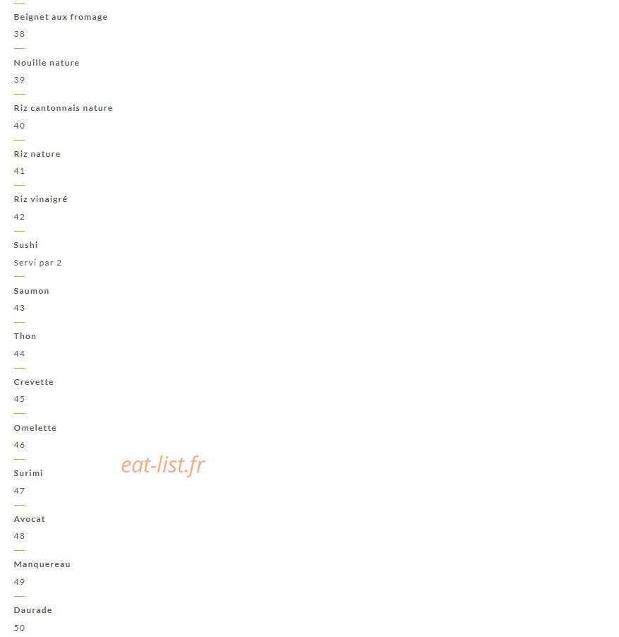 Asia Food — carte page 7