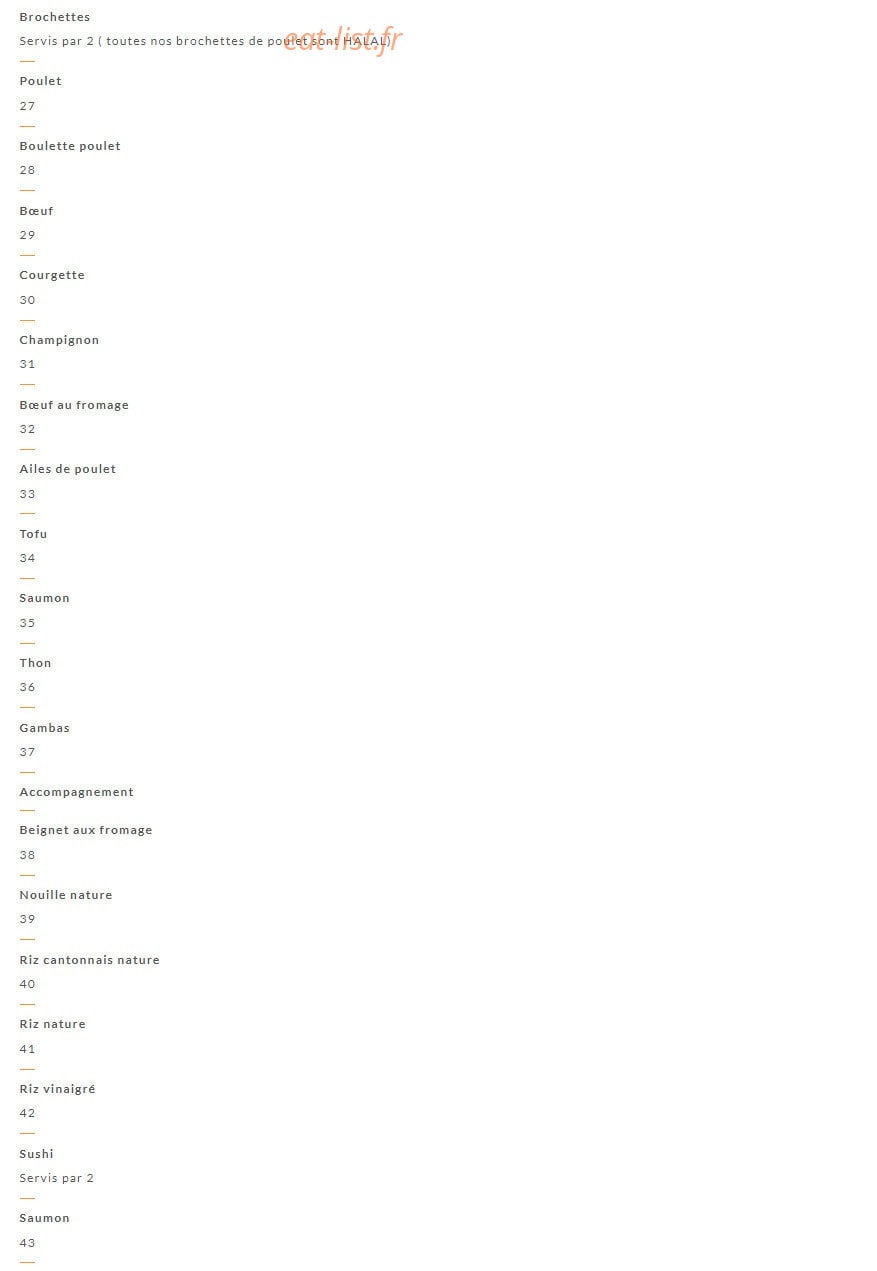 Asia Food — carte page 10