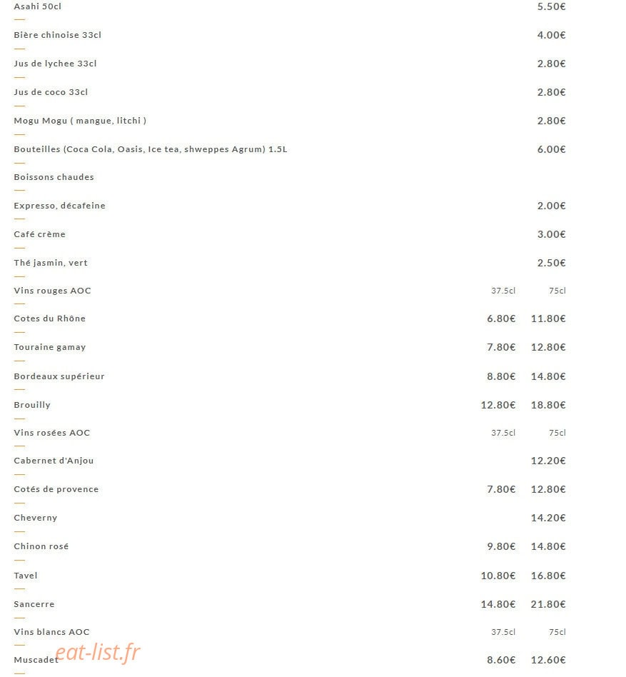 Asia Food — carte page 22