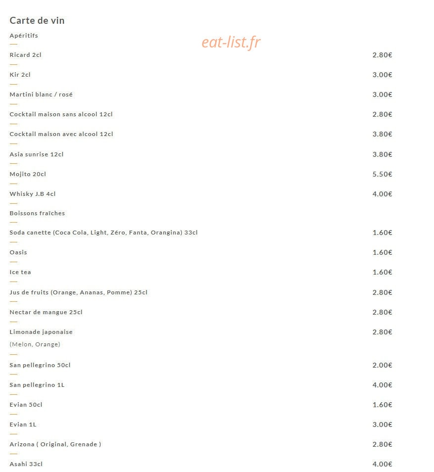 Asia Food — carte page 21