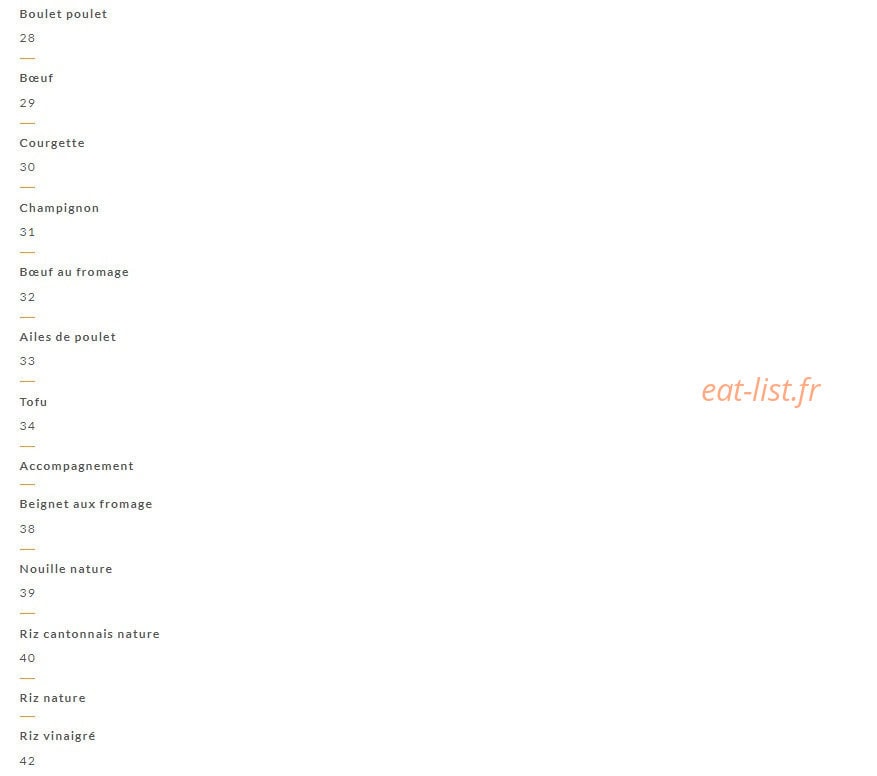 Asia Food — carte page 3