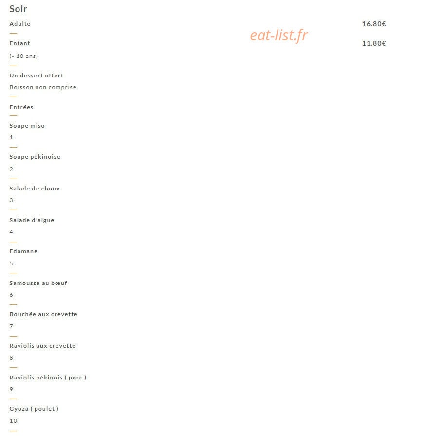 Asia Food — carte page 8