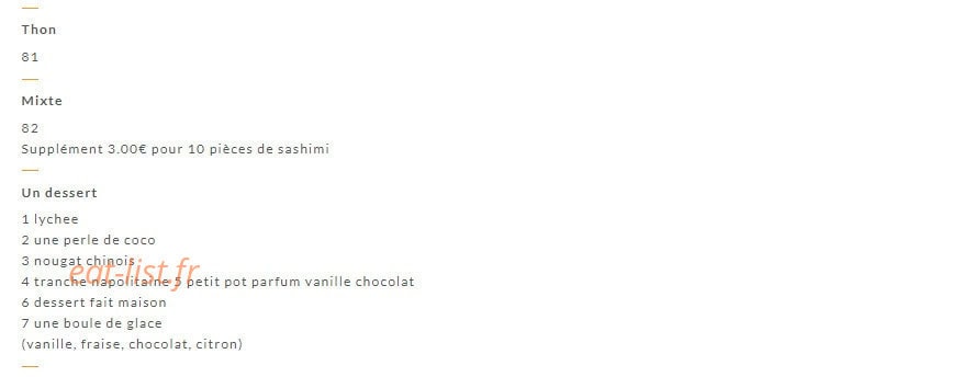 Asia Food — carte page 14