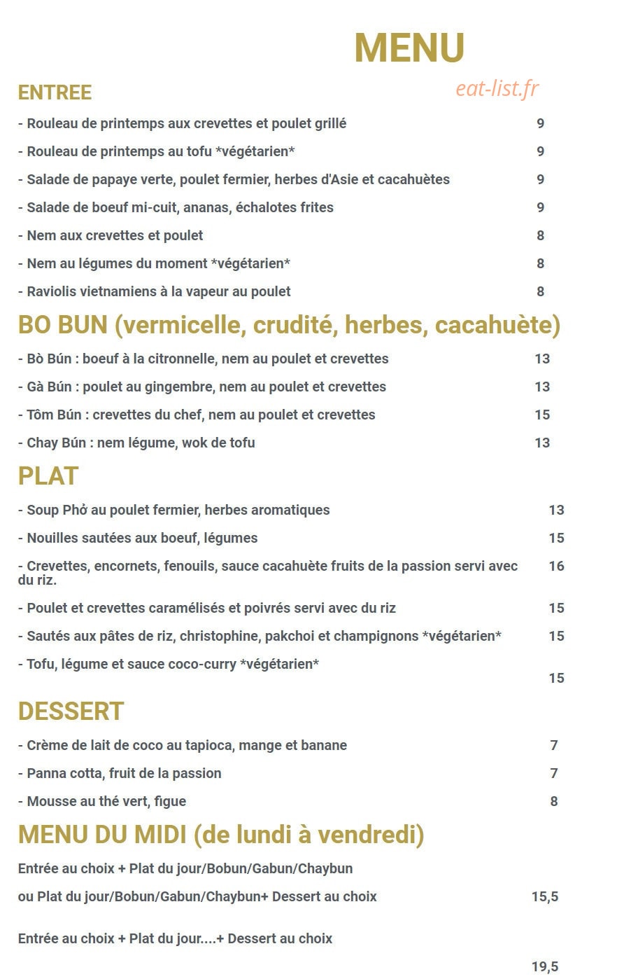 Au Vieux Hanoi — carte page 1