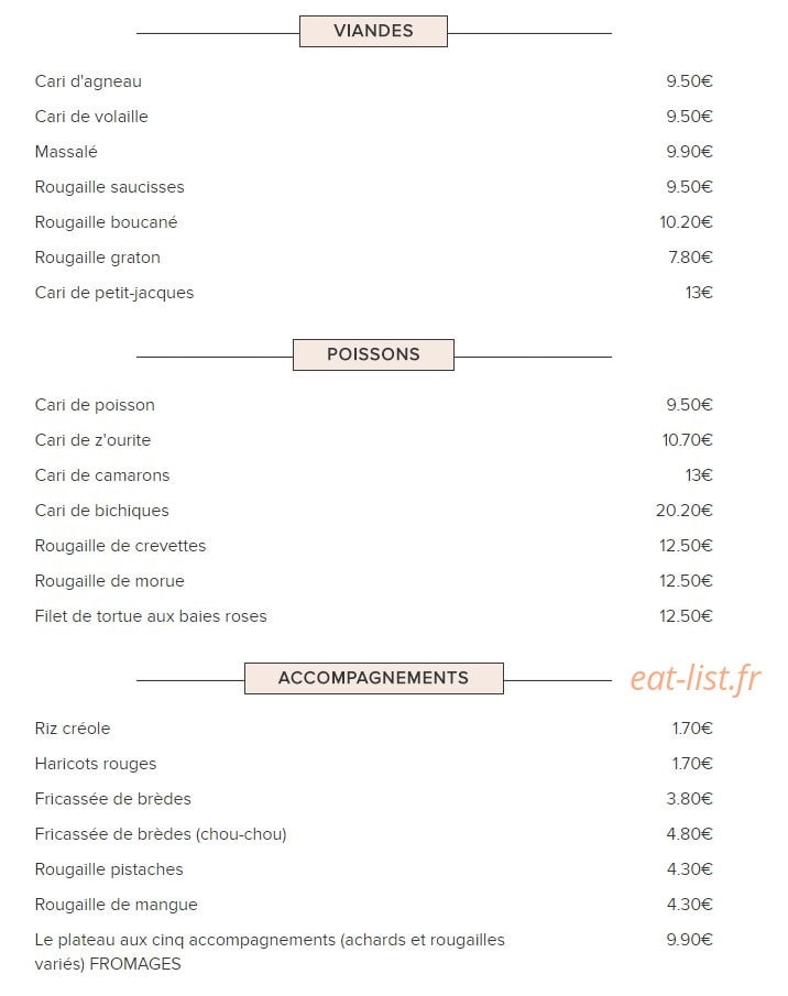 Aux Petits Chandeliers — carte page 2