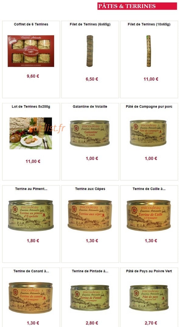 Aux Produits du Sud Ouest — carte page 3