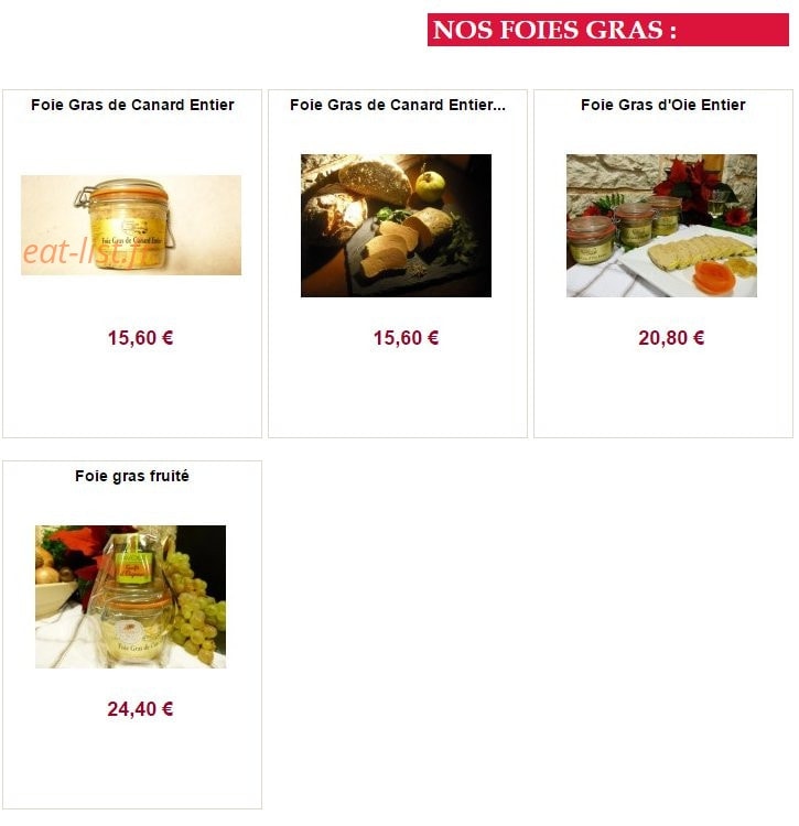 Aux Produits du Sud Ouest — carte page 1