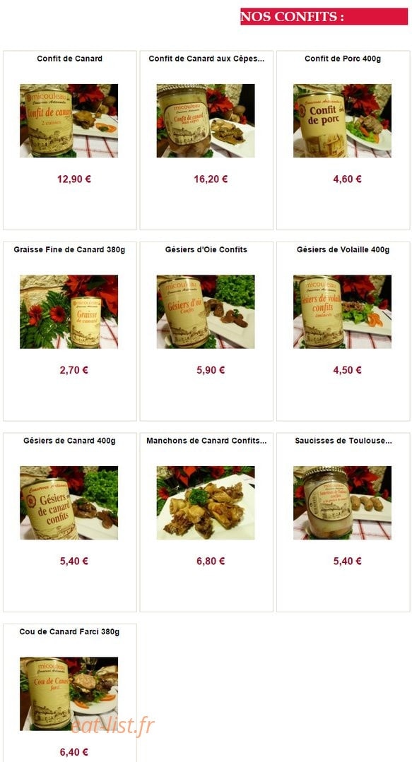 Aux Produits du Sud Ouest — carte page 4