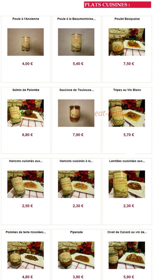 Aux Produits du Sud Ouest — carte page 7