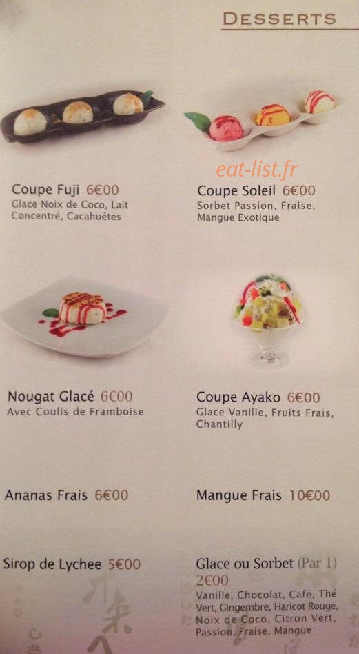 Ayako Teppanyaki — carte page 9