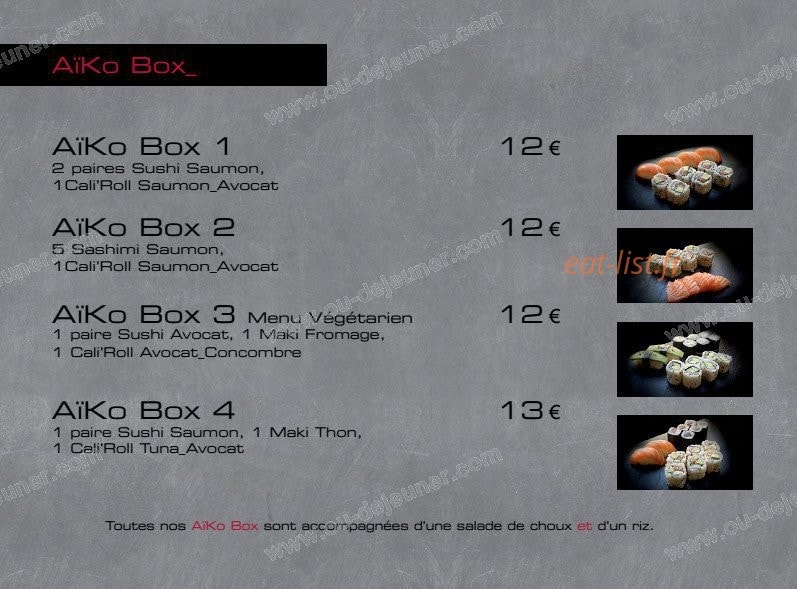 Ayko Sushi — carte page 3