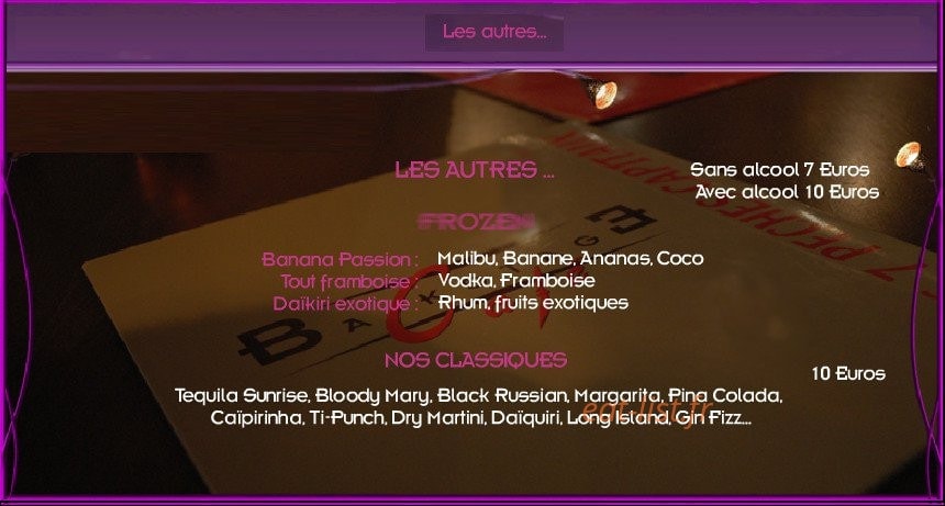 Backstage Café — carte page 14