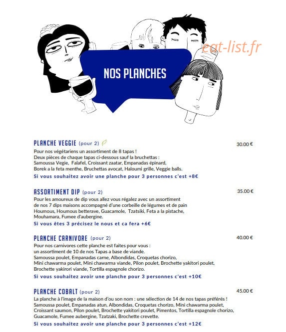 Bistro Cobalt — carte page 3
