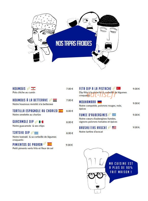 Bistro Cobalt — carte page 1