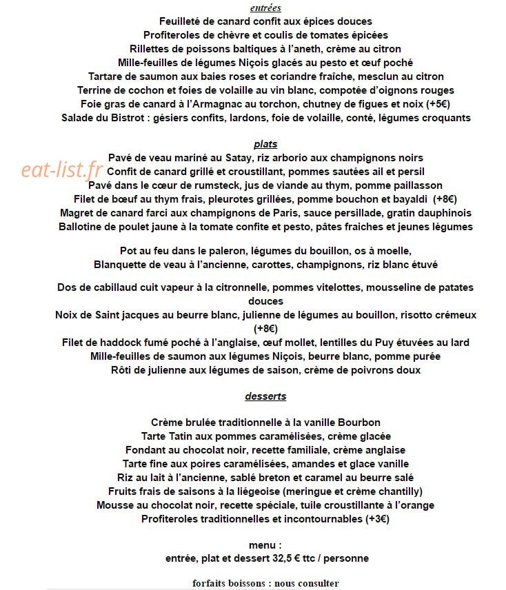 Bistrot des Campagnes — carte page 4