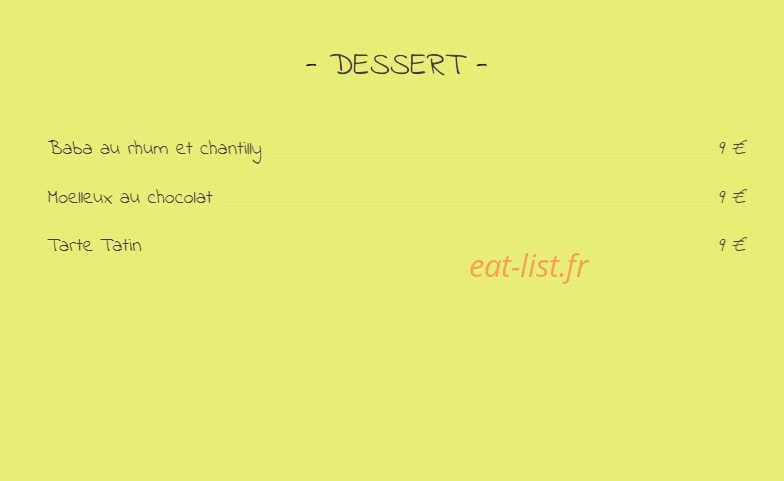 Bistrot du Dôme — carte page 3