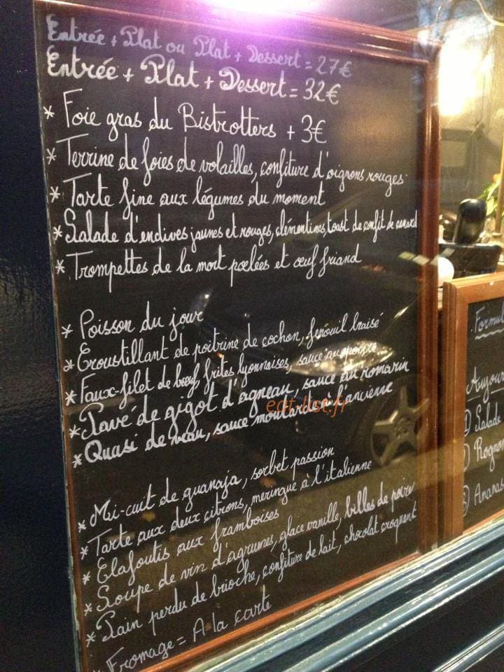 Bistrotters — carte page 1