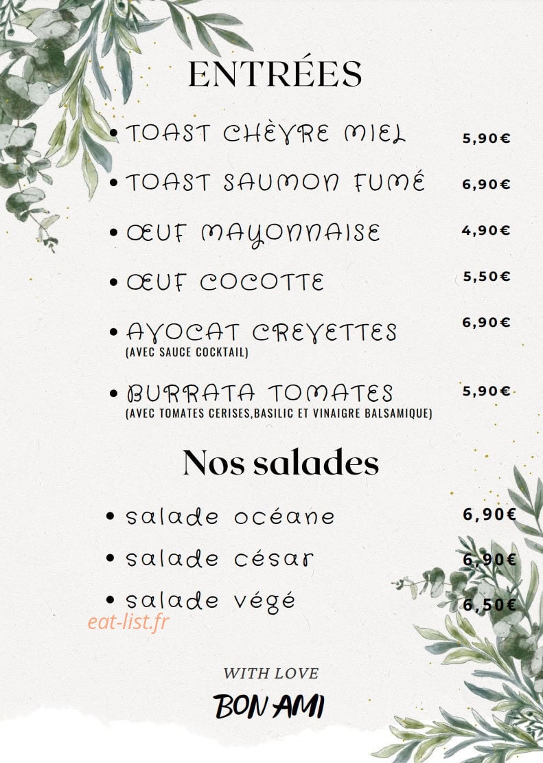 Bon Ami — carte page 1