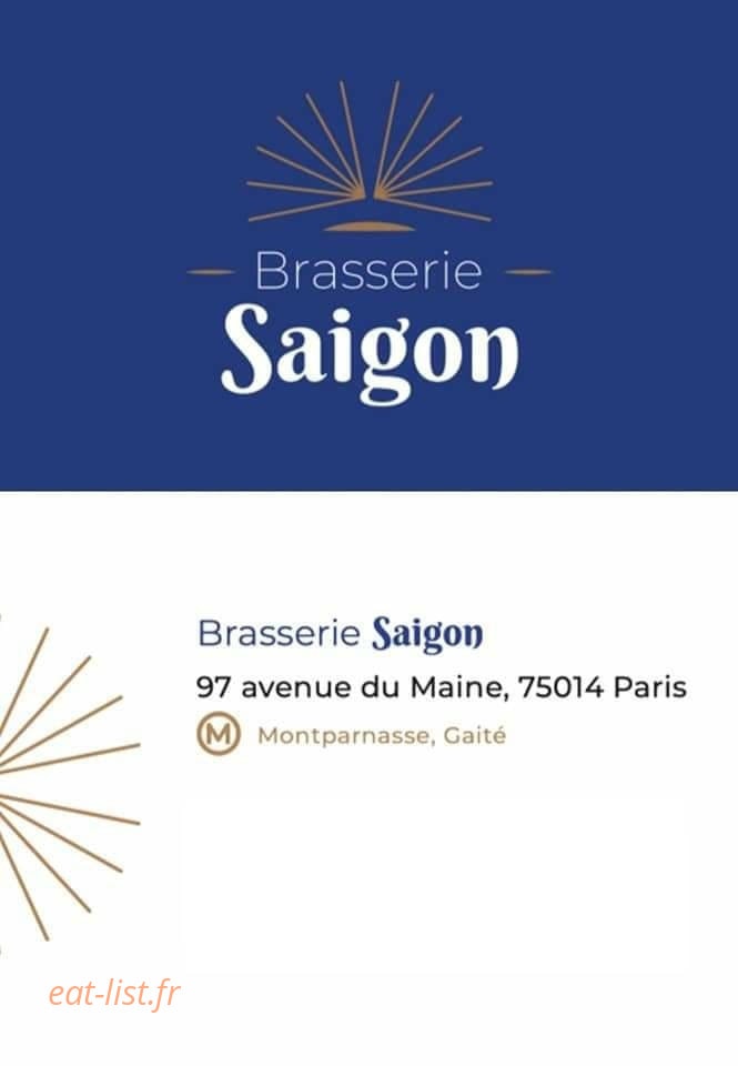 Brasserie Saigon — carte page 1