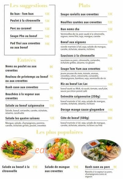 Brasserie Saigon — carte page 3