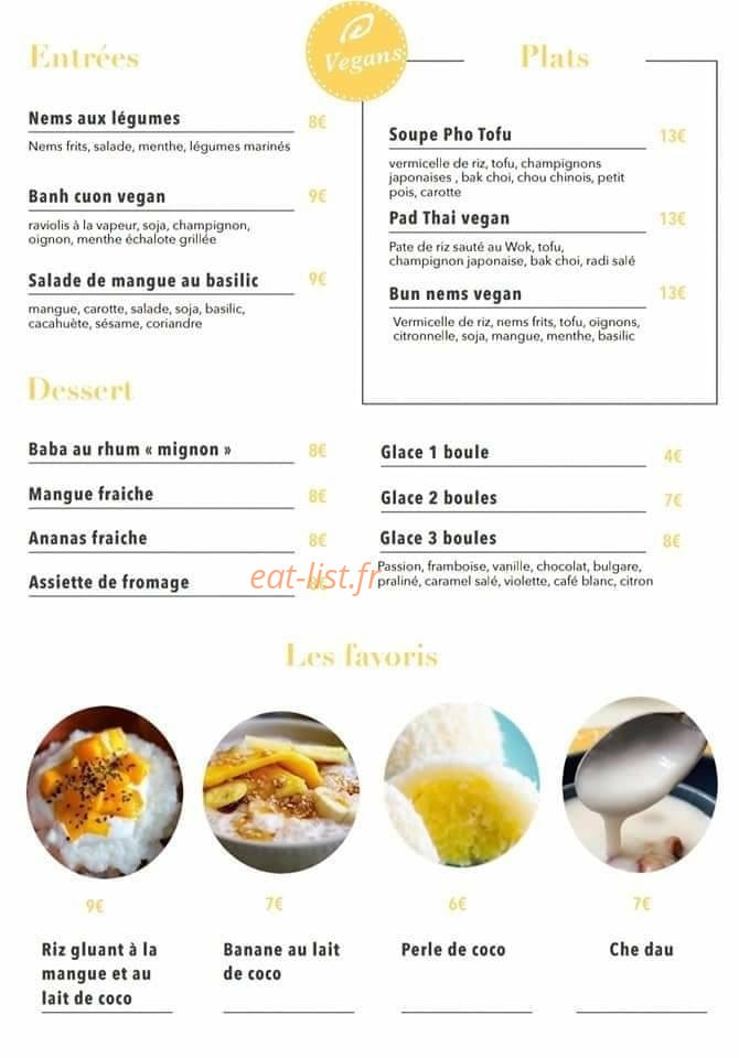 Brasserie Saigon — carte page 2