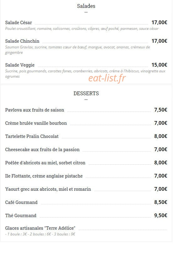 Café Chinchin — carte page 9