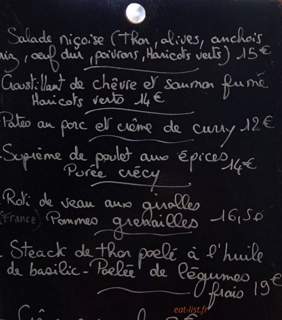 Cafe Daguerre — carte page 1