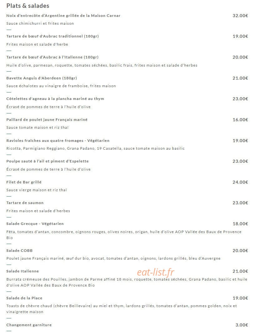 Café de la Place — carte page 2