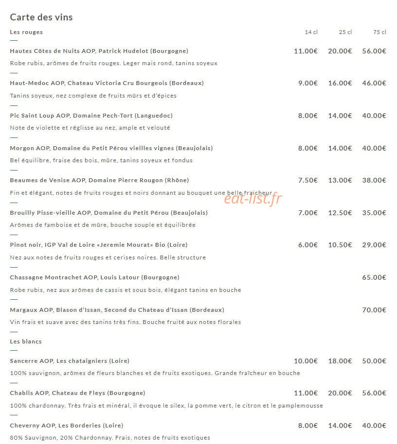 Café de la Place — carte page 13